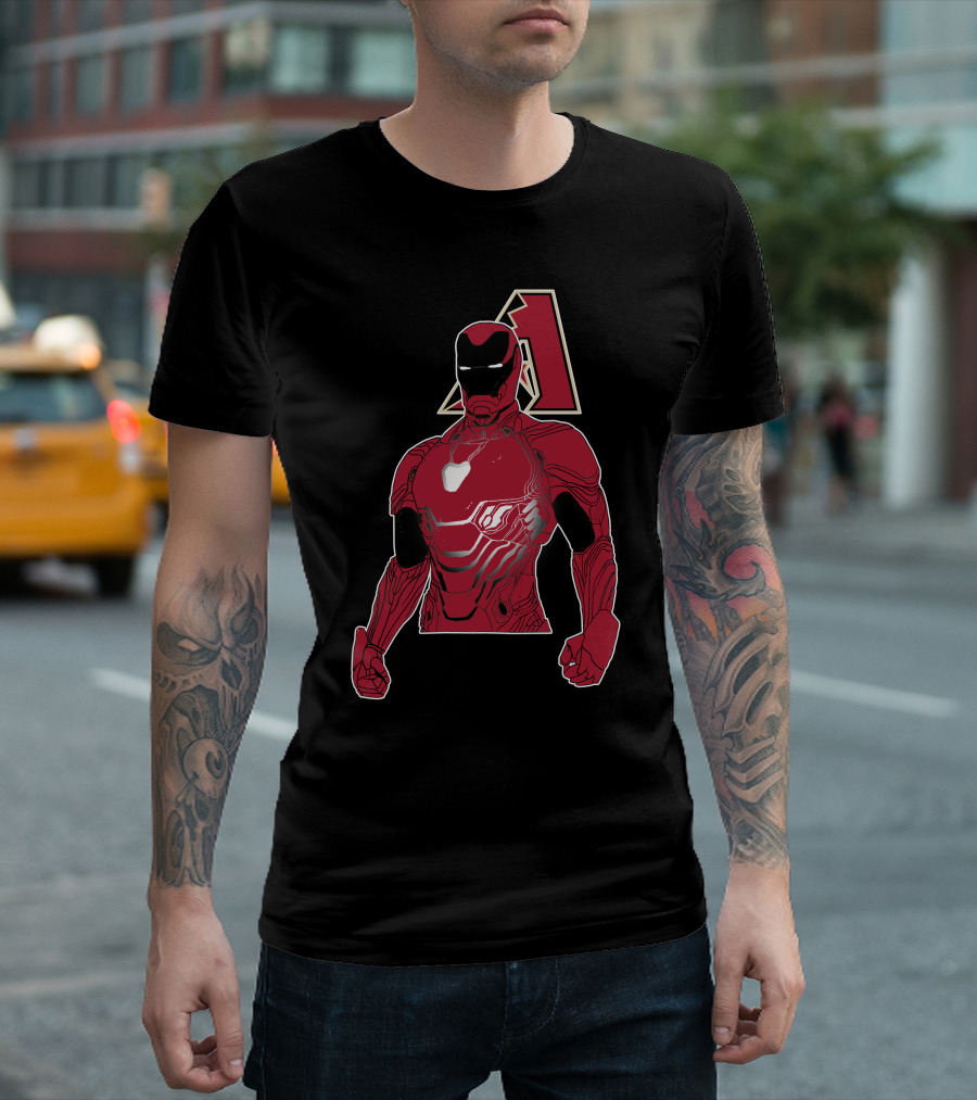 Iron Man Arizona Diamondbacks Crossover Battle Armor T-Shirt