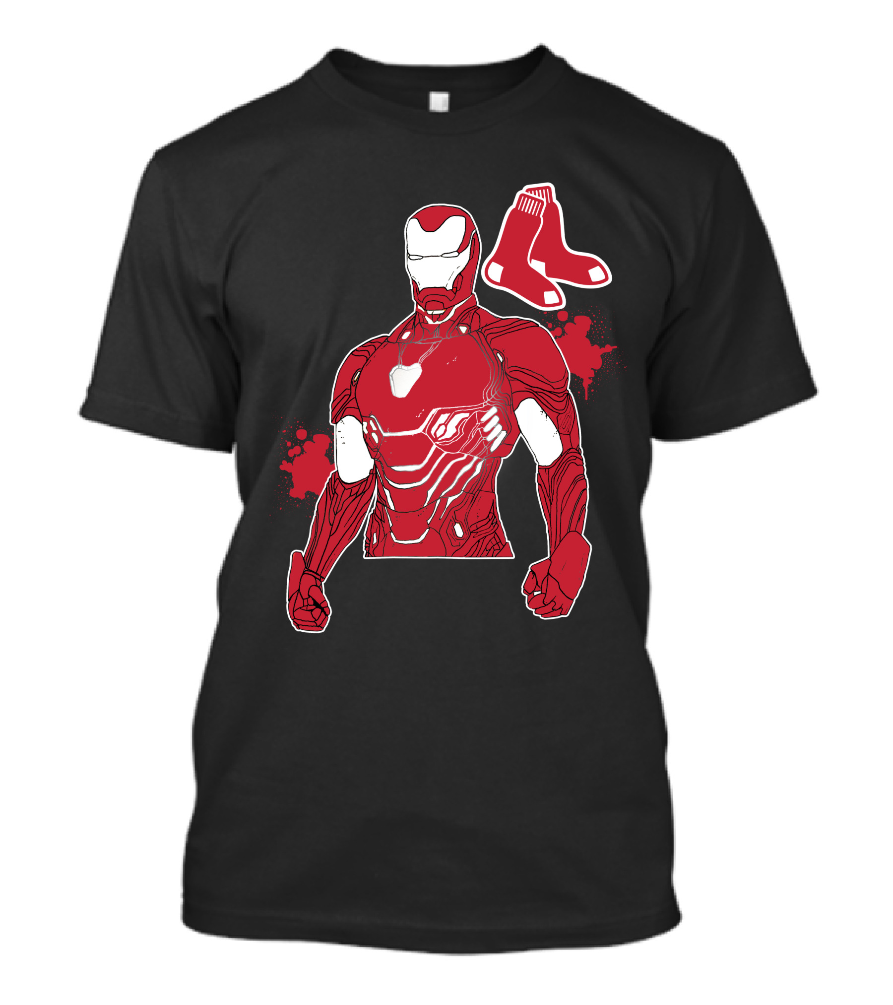 Iron Man Boston Red Sox Crossover Iconic Marvel Mlb Fusion T-Shirt