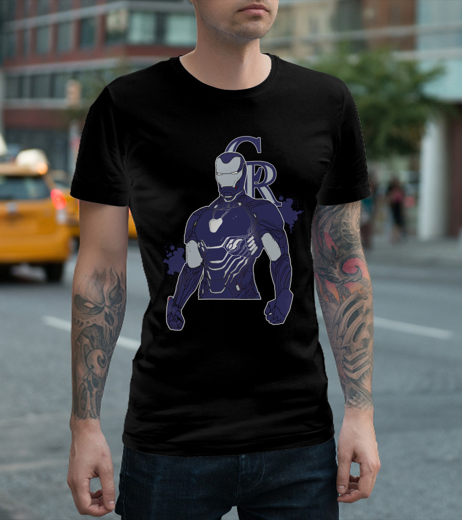 Iron Man Colorado Rockies Crossover Fan Collaboration T-Shirt