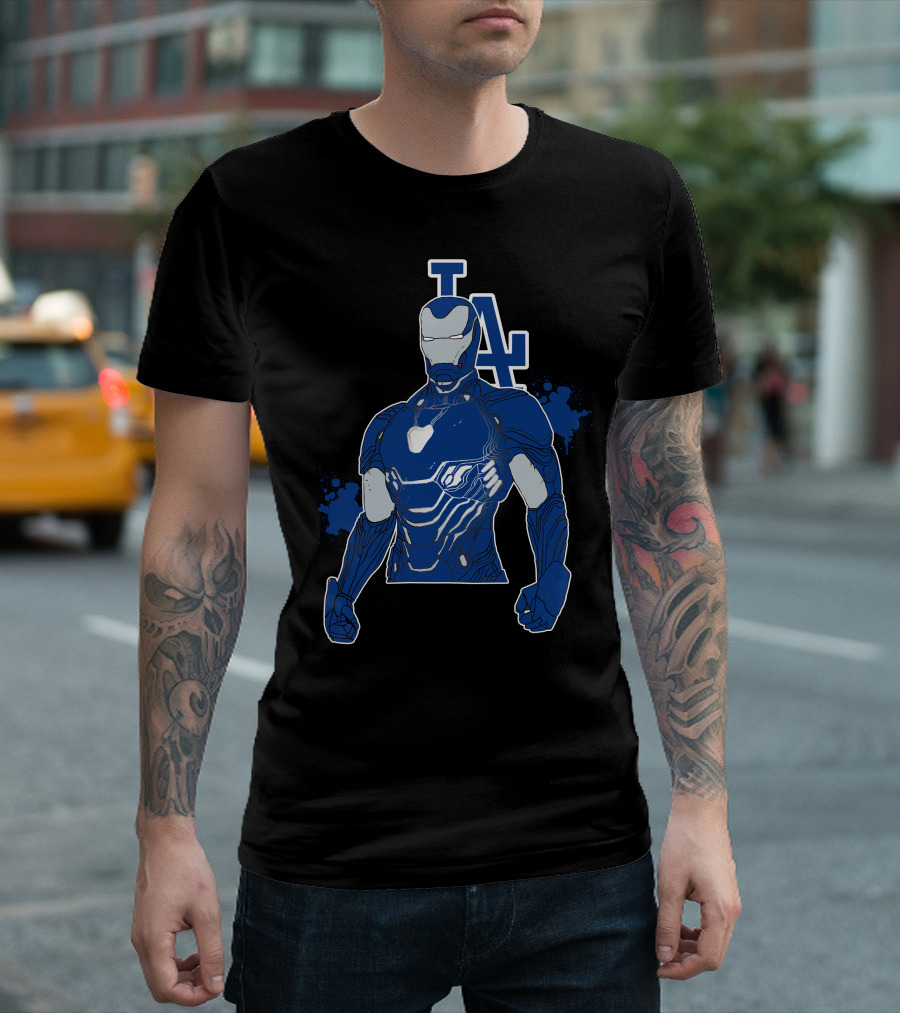 Iron Man La Dodgers Team Up Heroic Crossover T-Shirt