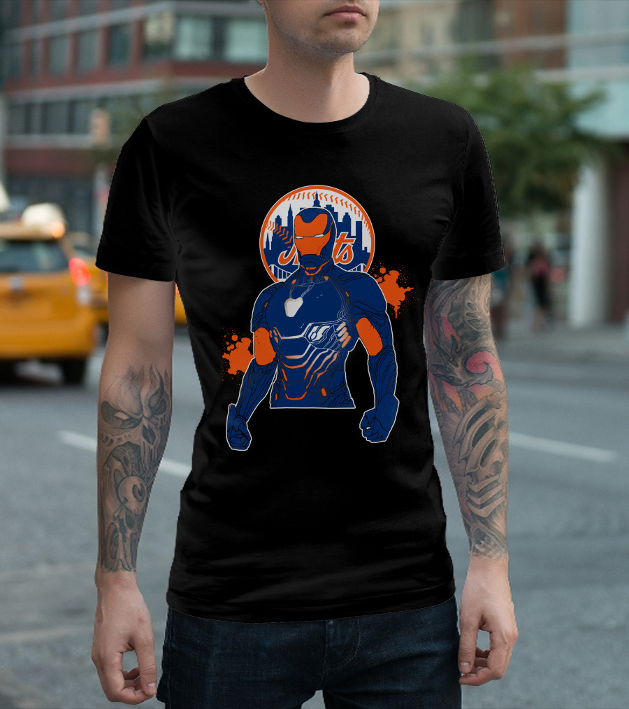 Iron Man New York Mets Crossover T-Shirt