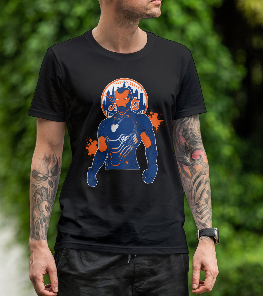 Iron Man New York Mets Crossover T-Shirt