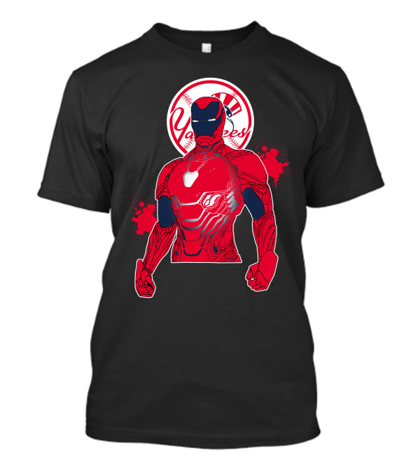 Iron Man New York Yankees Crossover Marvel Avengers Yankees Baseball Theme T-Shirt