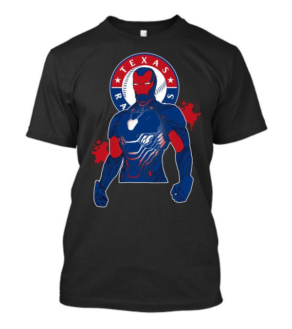 Iron Man Texas Rangers Baseball Fusion T-Shirt