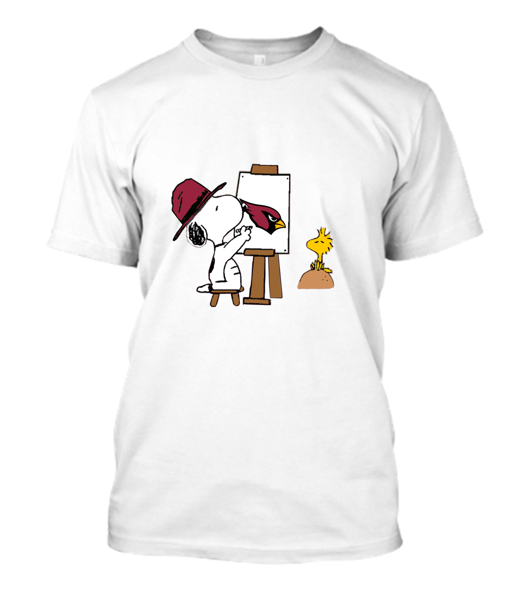 Cardinals Snoopy Painting With Woodstock T-Shirt