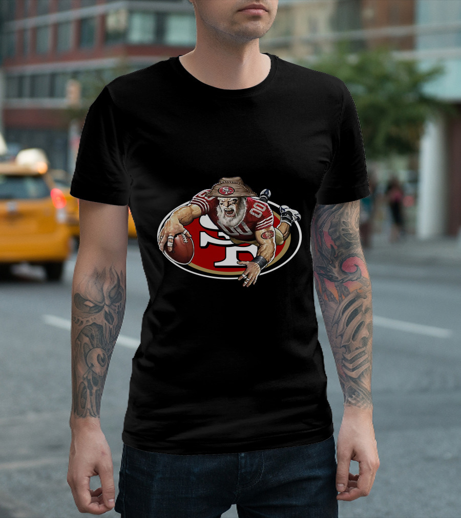 San Francisco 49ers Wild Cowboy Mascot Rugby Football T-Shirt