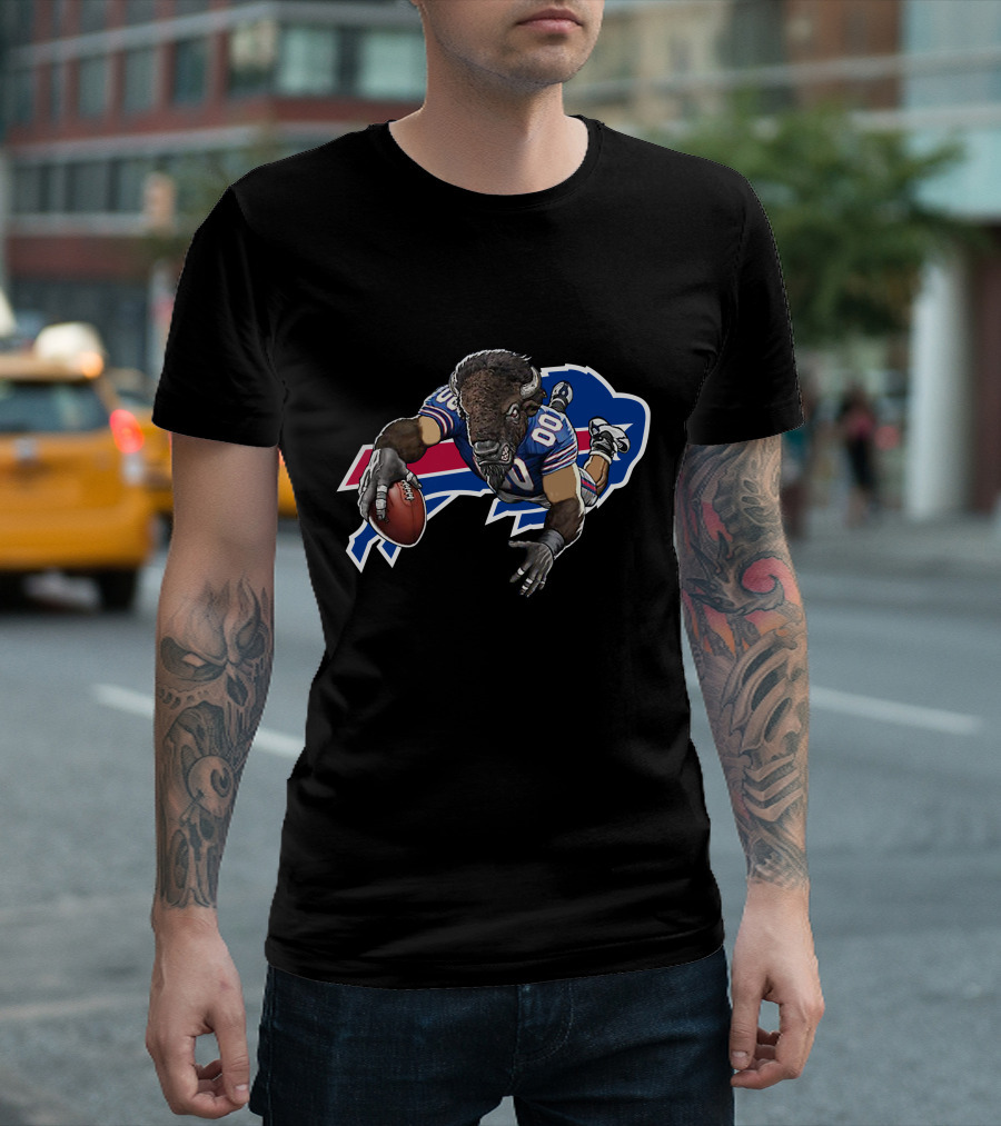 Buffalo Bills Buffalo Football Player With Ball T-Shirt