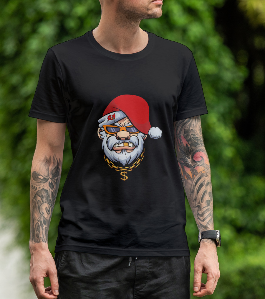Buccaneers Santa With Gangster Chain And Sunglasses T-Shirt
