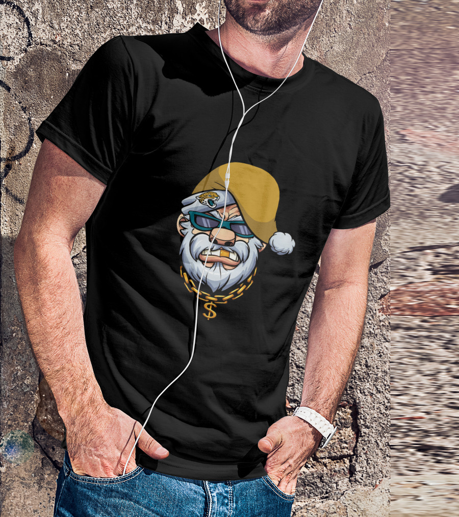Jaguars Gangster Santa Dollar Sign Chain T-Shirt
