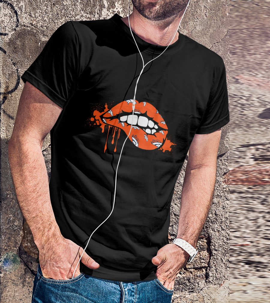 Dripping Lips Denver Broncos Style T-Shirt