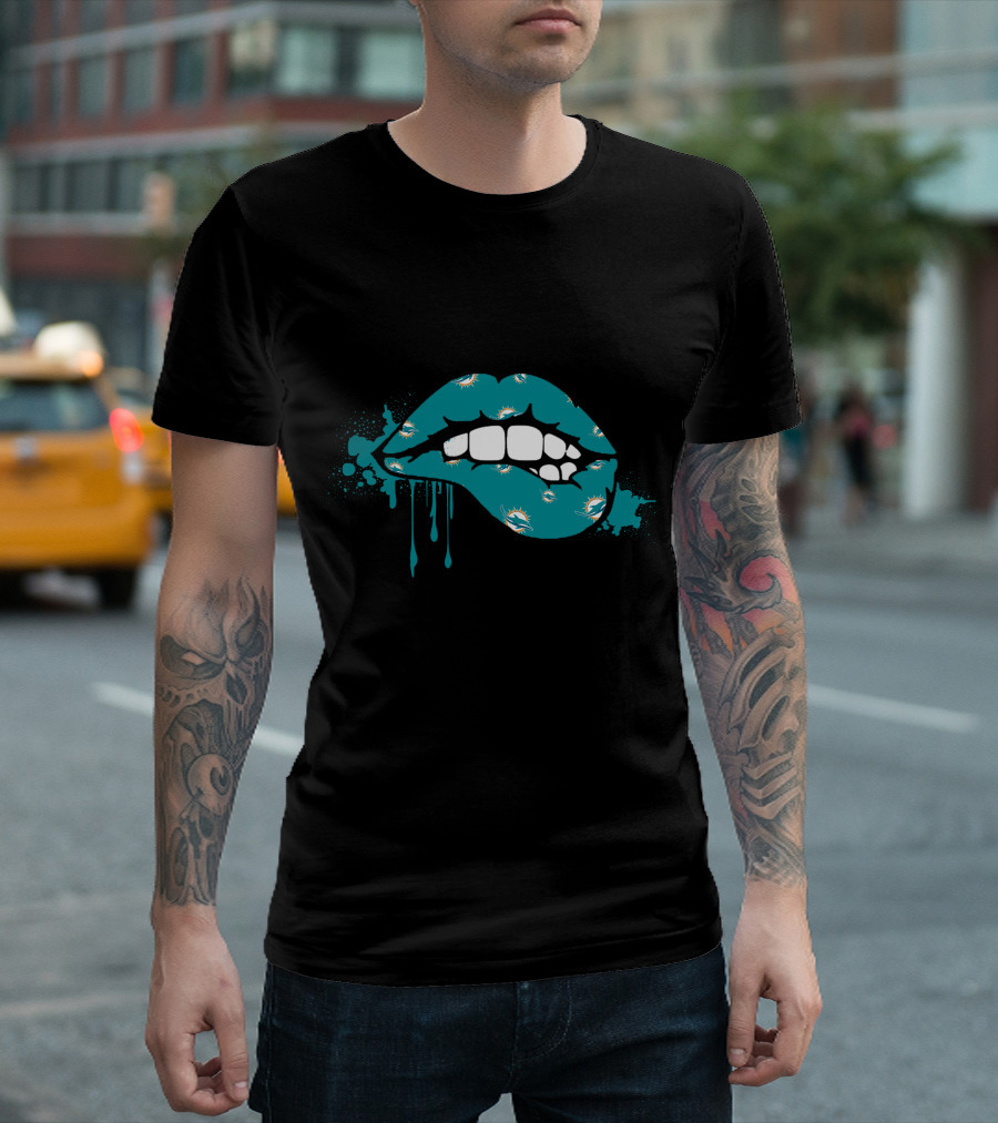 Dripping Lips Miami Dolphins T-Shirt
