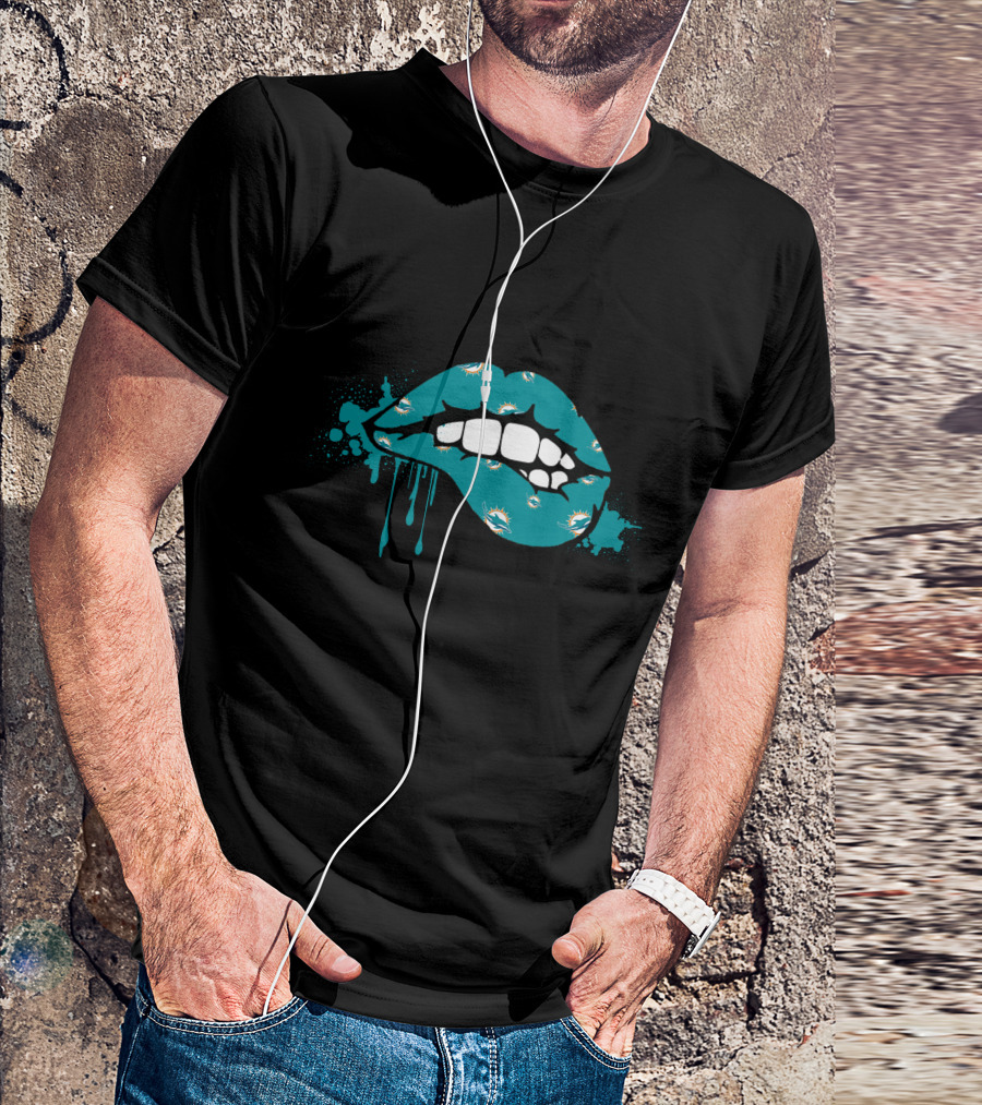 Dripping Lips Miami Dolphins T-Shirt