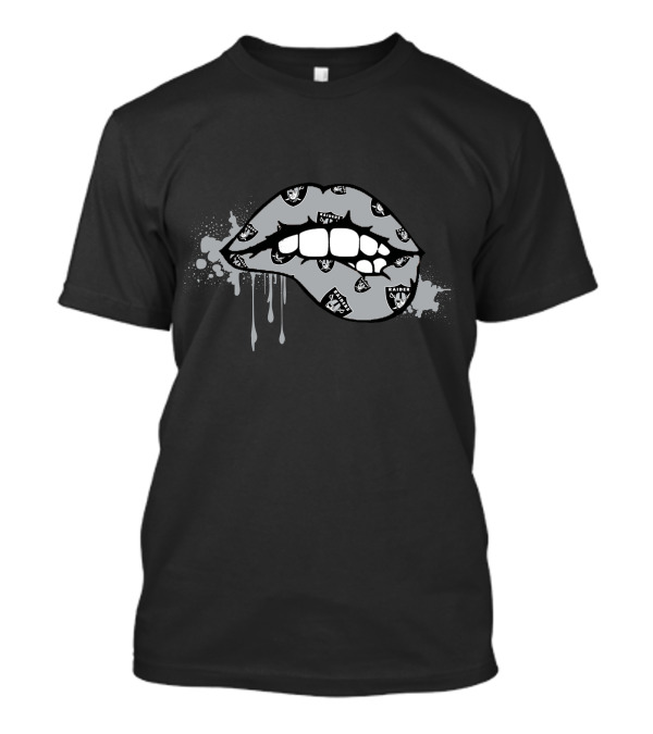 Dripping Lips Raiders Nfl Team T-Shirt