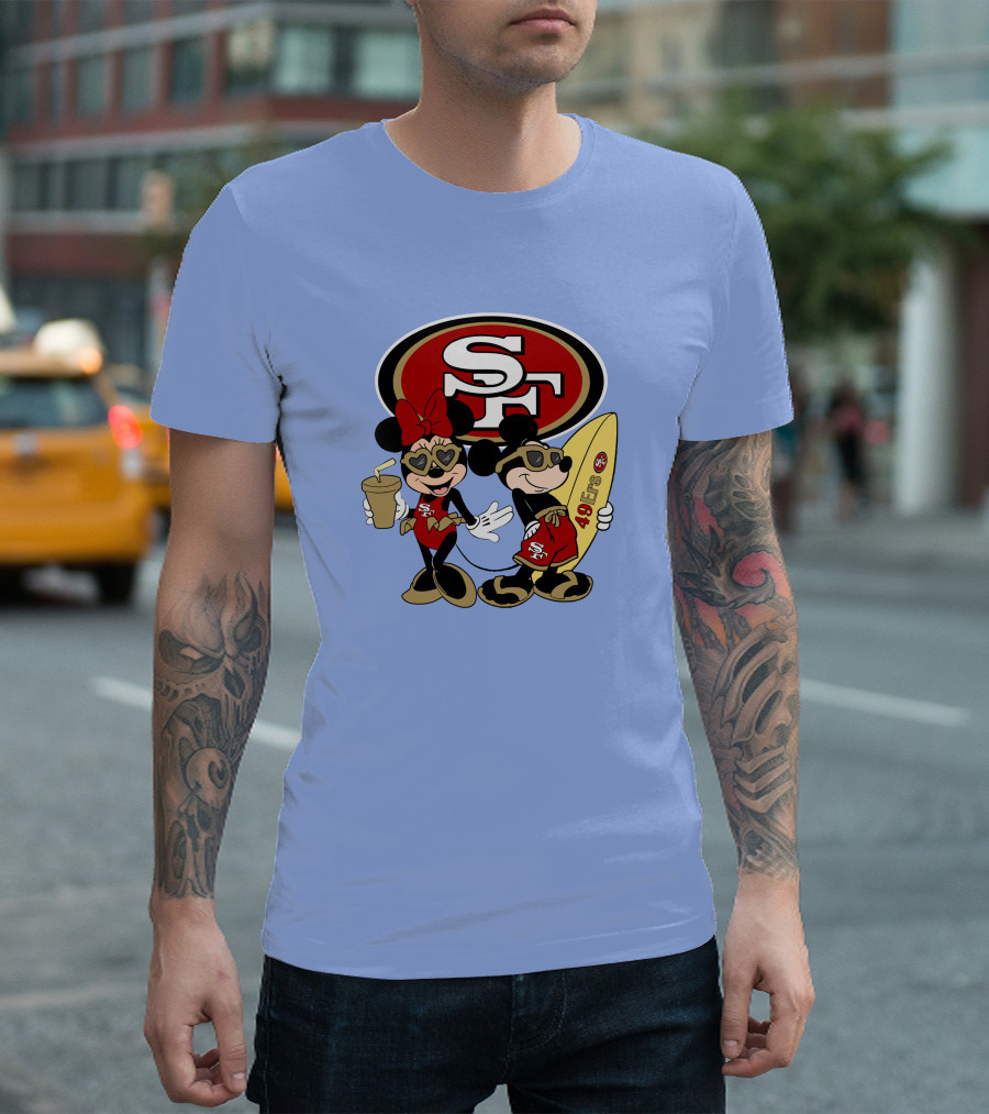 49ers Mickey Minnie Surfing Vacation Sf T-Shirt
