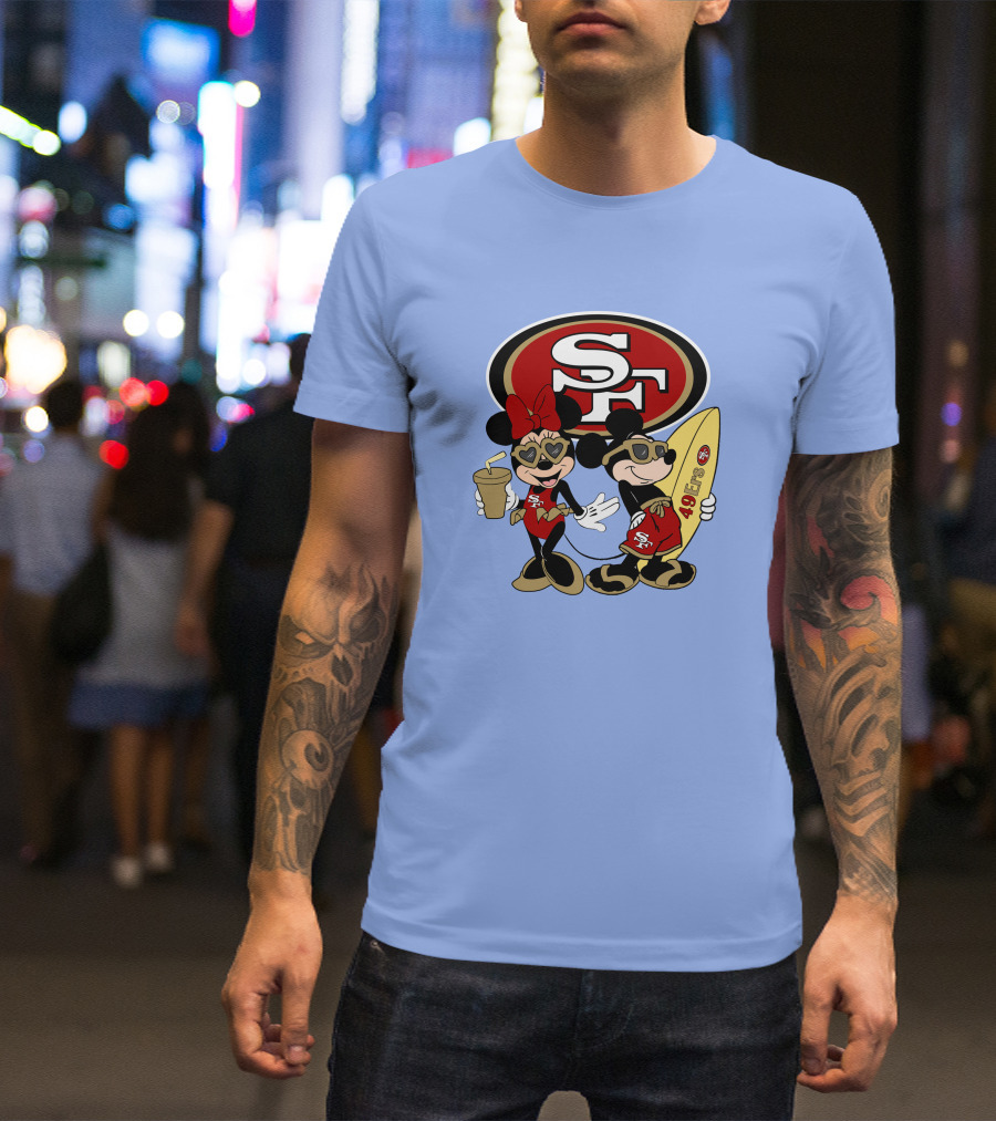 49ers Mickey Minnie Surfing Vacation Sf T-Shirt