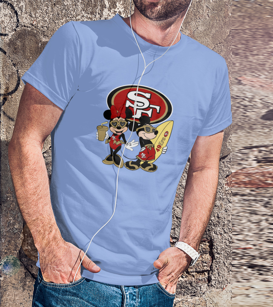 49ers Mickey Minnie Surfing Vacation Sf T-Shirt