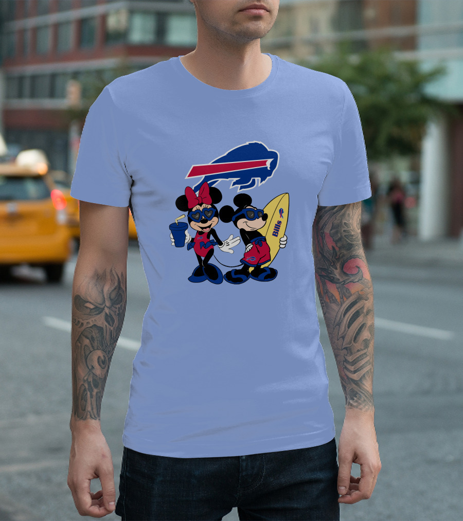 Bills Mickey Minnie Happy Vacation Disney Surf Fun T-Shirt