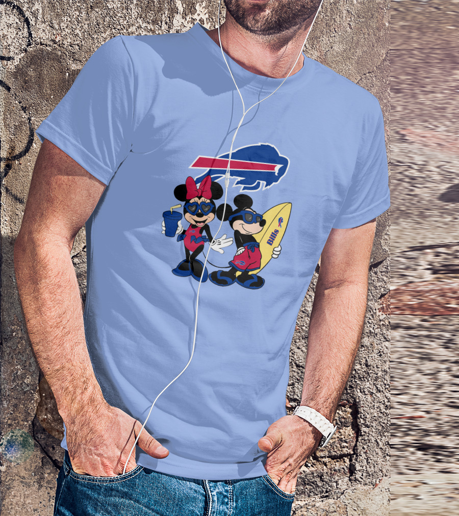 Bills Mickey Minnie Happy Vacation Disney Surf Fun T-Shirt