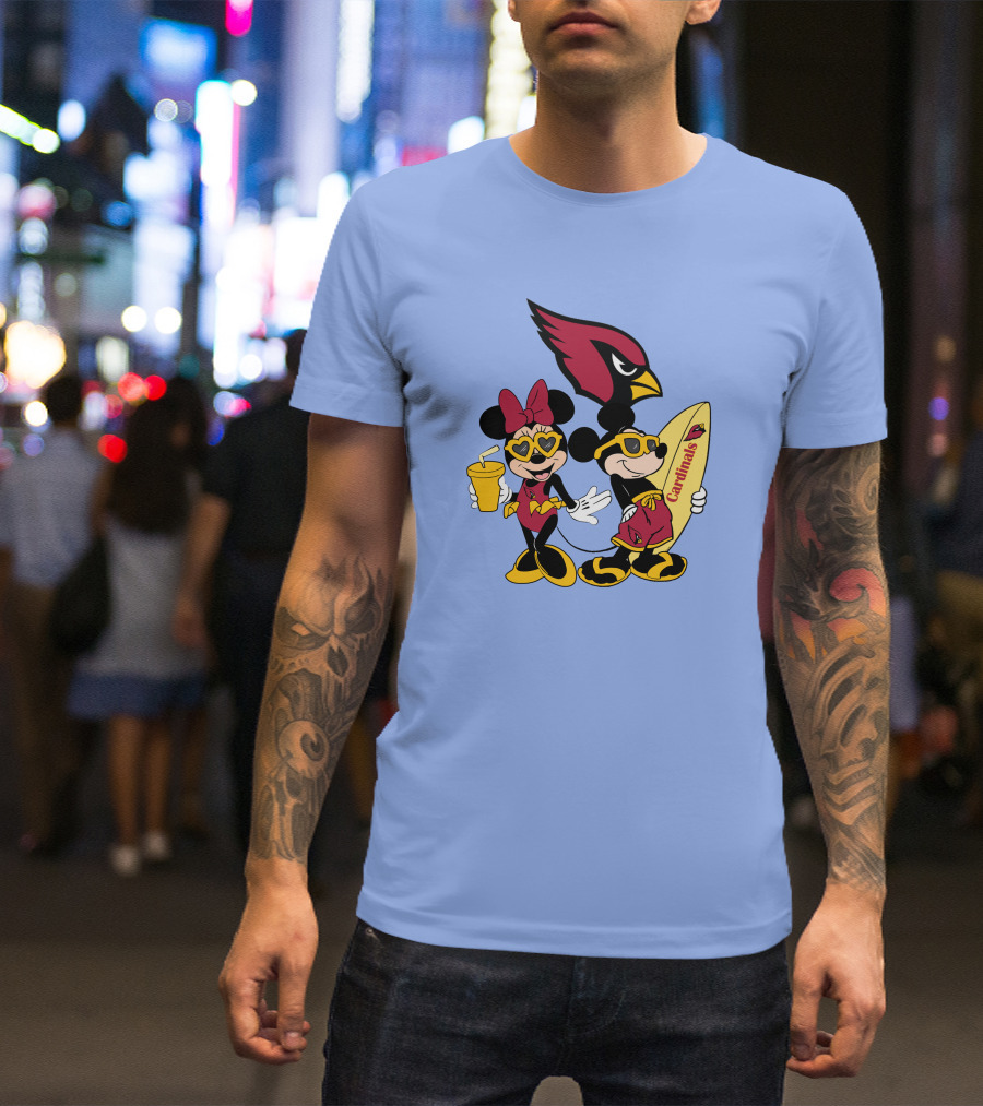 Cardinals Mickey Happy Vacation Surfboarding Fun T-Shirt