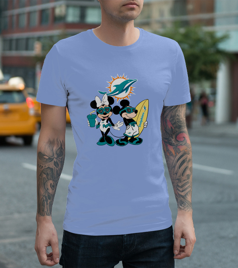 Dolphins Mickey Minnie Vacation Miami Surfing Fun T-Shirt