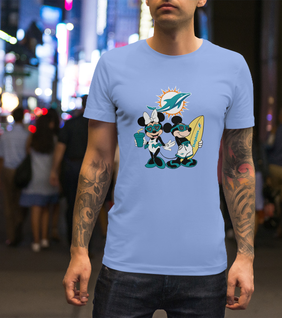 Dolphins Mickey Minnie Vacation Miami Surfing Fun T-Shirt