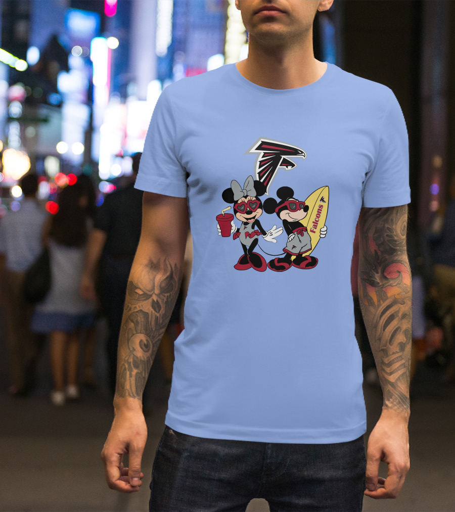 Falcons Mickey And Minnie Vacation Fun T-Shirt