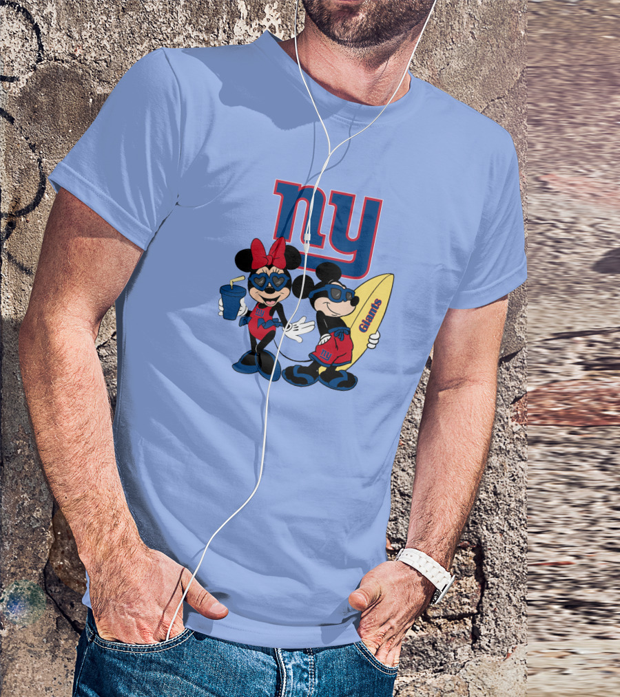 Ny Giants Vacation Mickey Minnie T-Shirt