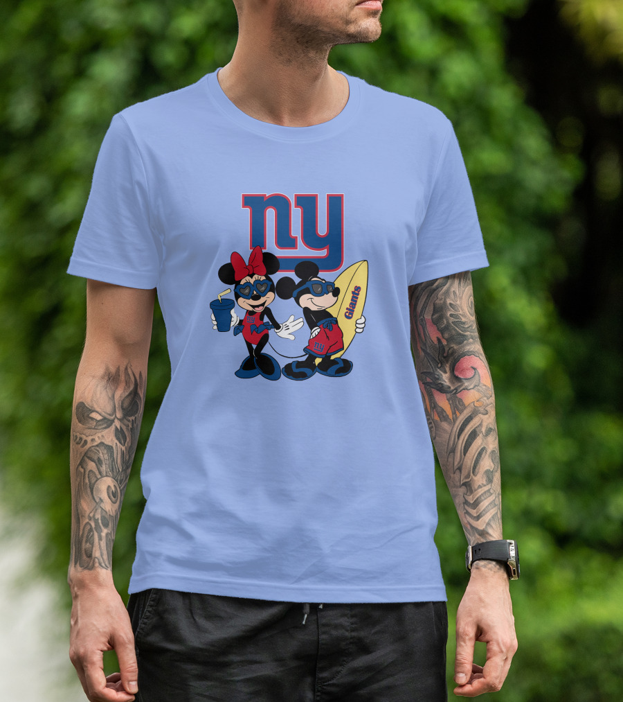 Ny Giants Vacation Mickey Minnie T-Shirt