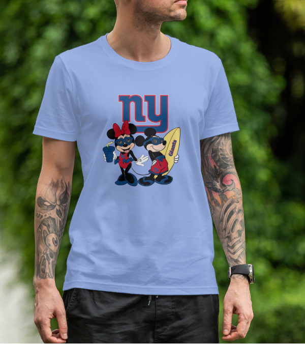 Ny Giants Vacation Mickey Minnie T-Shirt