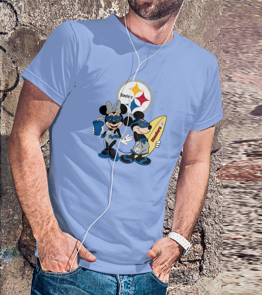 Steelers Mickey And Minnie Happy Vacation Adventure T-Shirt