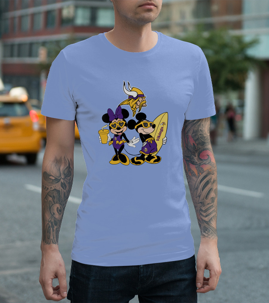 Vikings Mickey Happy Vacation Minnesota Fun T-Shirt