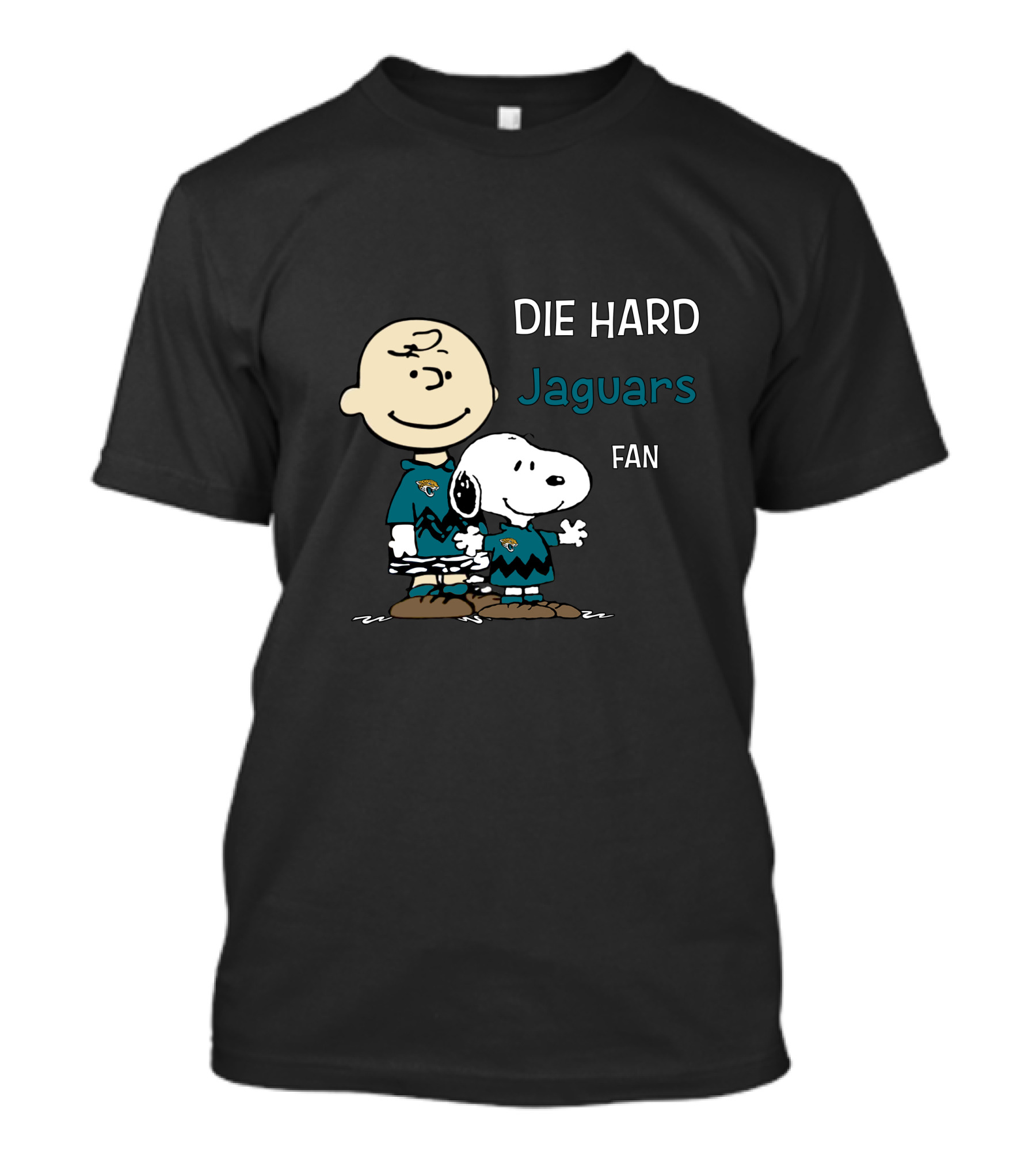 Die Hard Jaguars Fan Snoopy And Charlie Brown Fan Gear T-Shirt