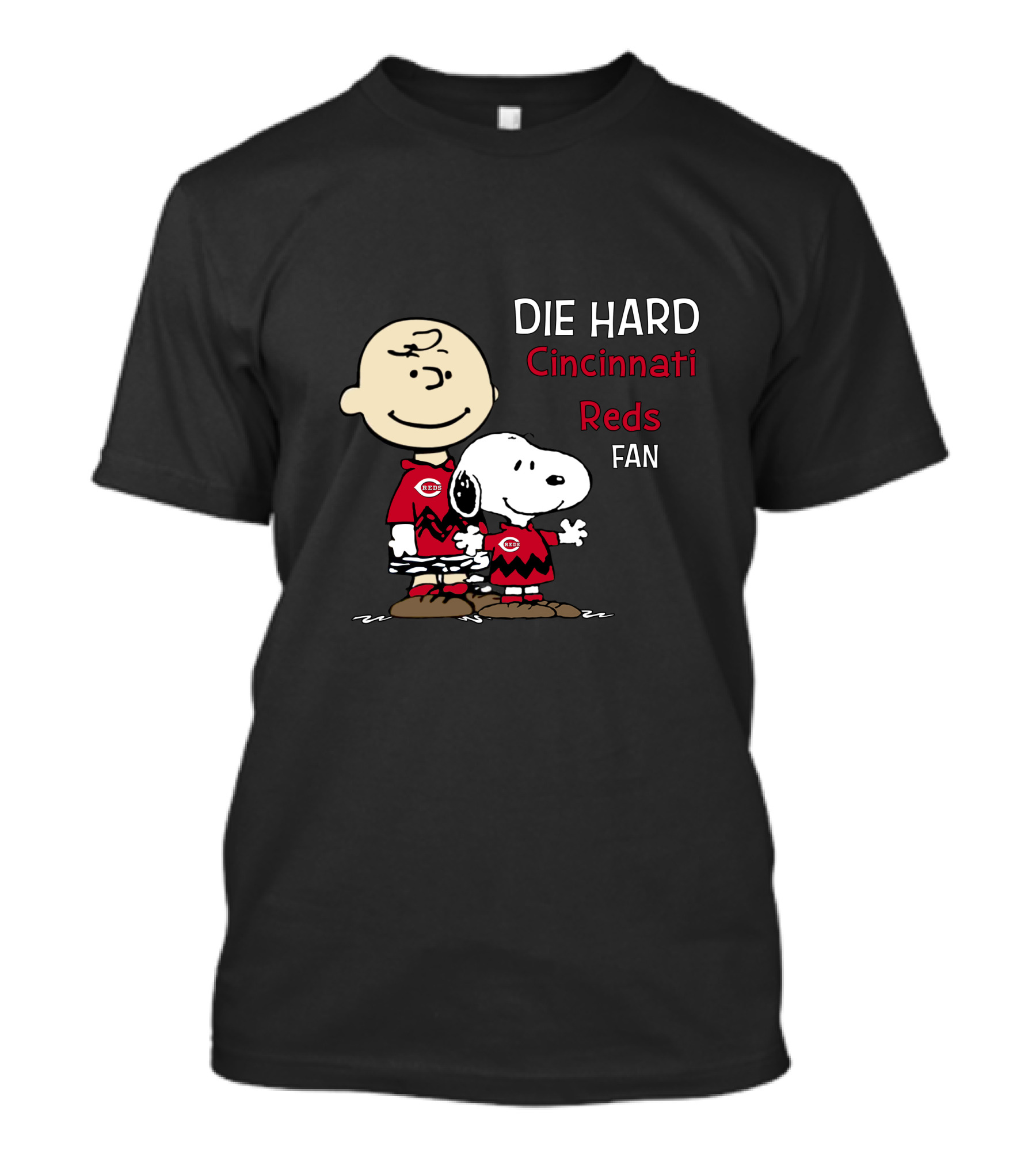 Cincinnati Reds Die Hard Fan Charlie Brown Snoopy T-Shirt