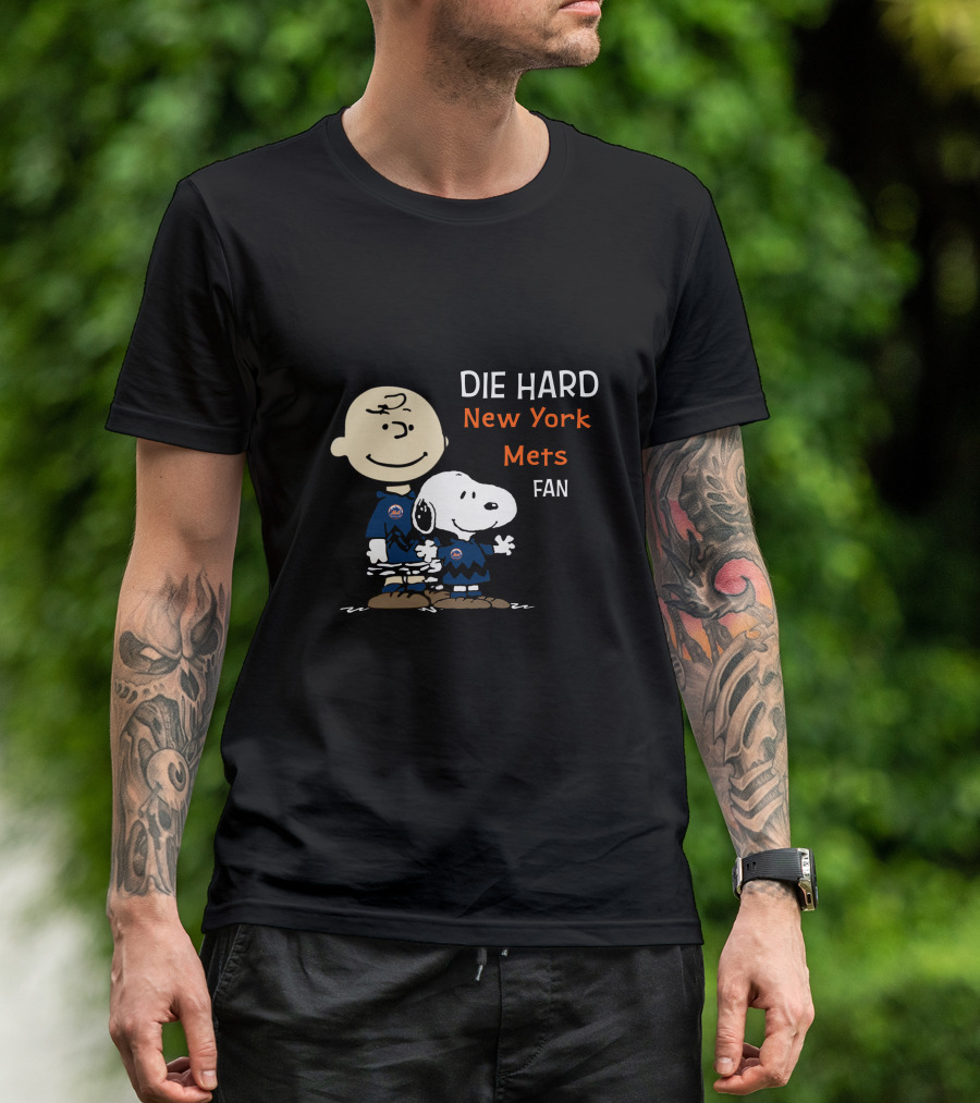 Charlie Brown Snoopy Die Hard New York Mets Fan T-Shirt