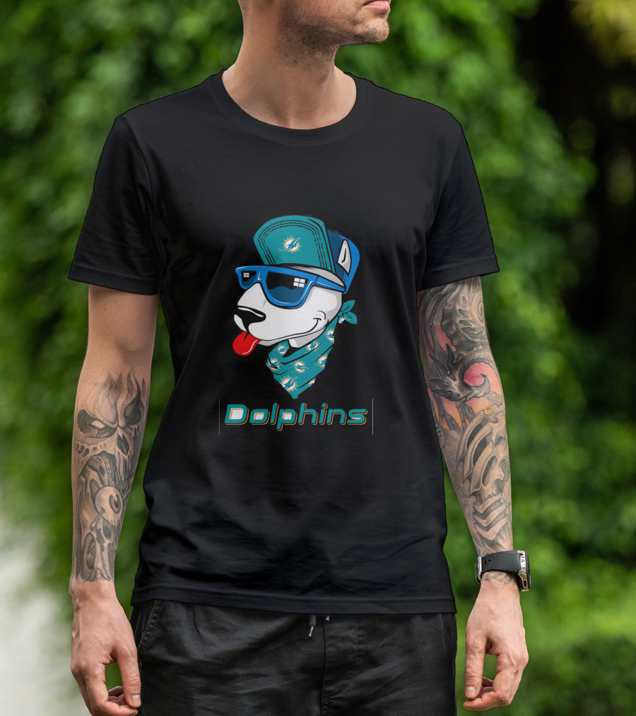 Dolphins Bull Terrier Fan Style T-Shirt