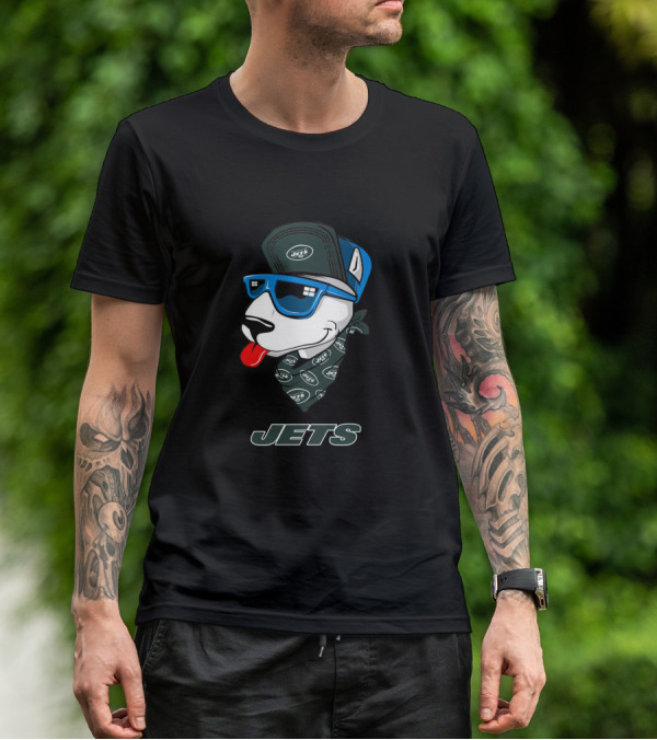 Jets Bull Terrier With Bandana And Sunglasses T-Shirt