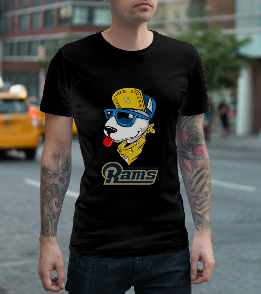 Los Angeles Rams Bull Terrier Fan T-Shirt