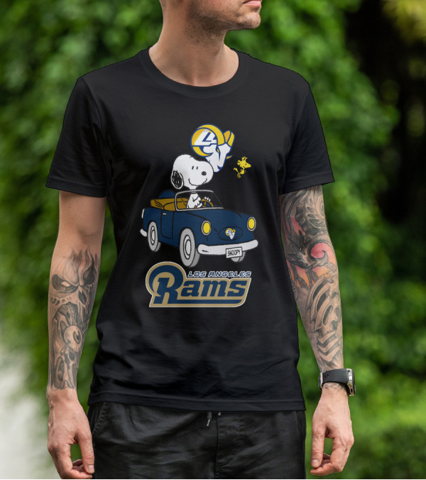 Los Angeles Rams Snoopy Driving With Woodstock T-Shirt