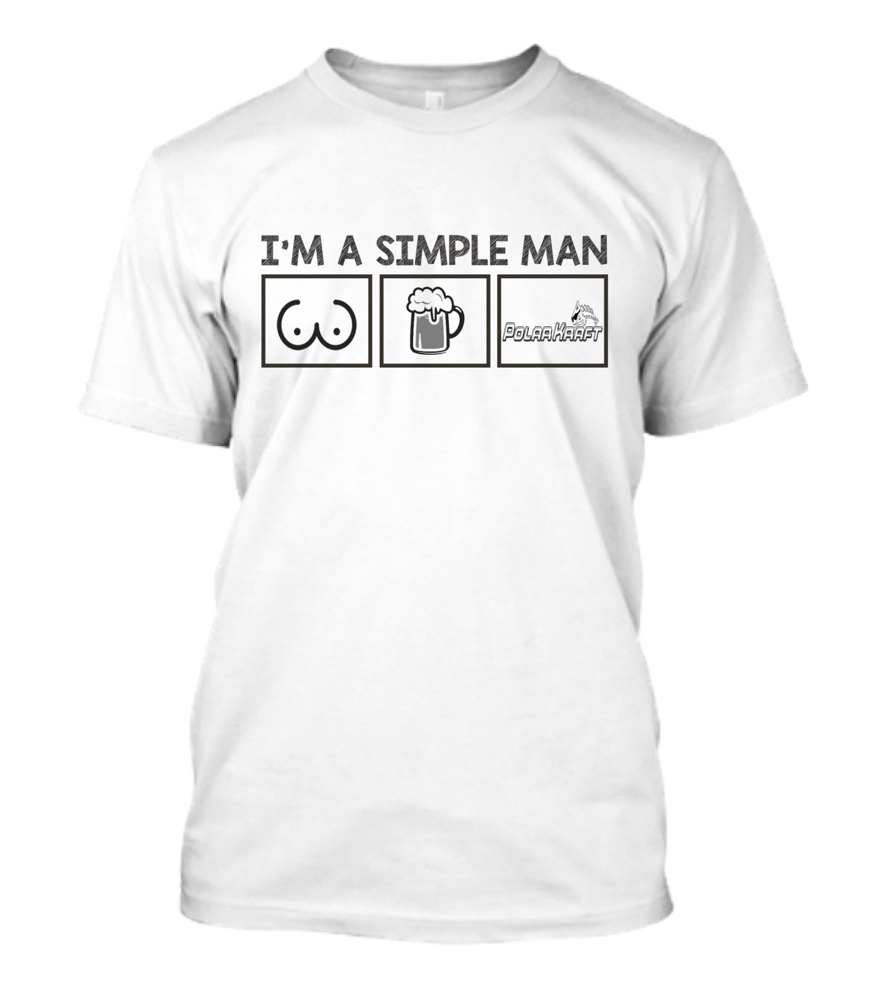 I'M A SIMPLE MAN Polar Kraft Beer Mug Iconic Symbols T-Shirt