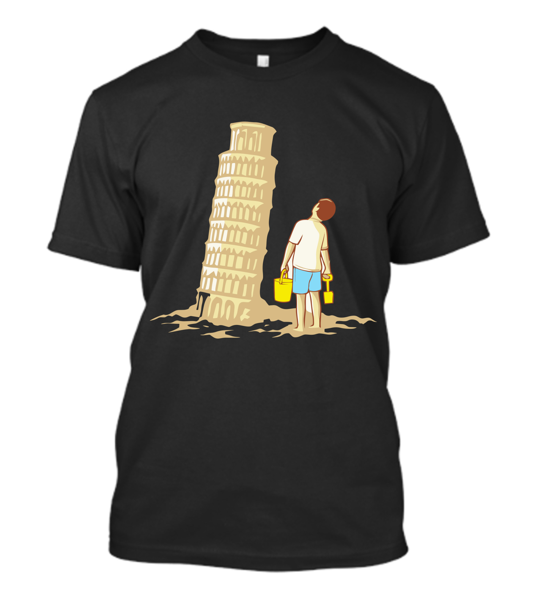 Sandcastle Builder Leaning Tower Of Pisa Summer Fun T-Shirt