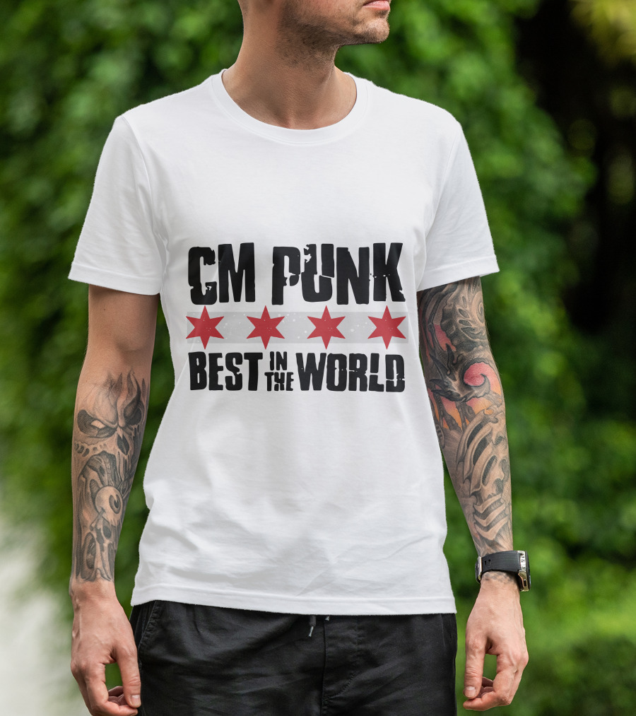 CM Punk Best In The World Red Stars T-Shirt