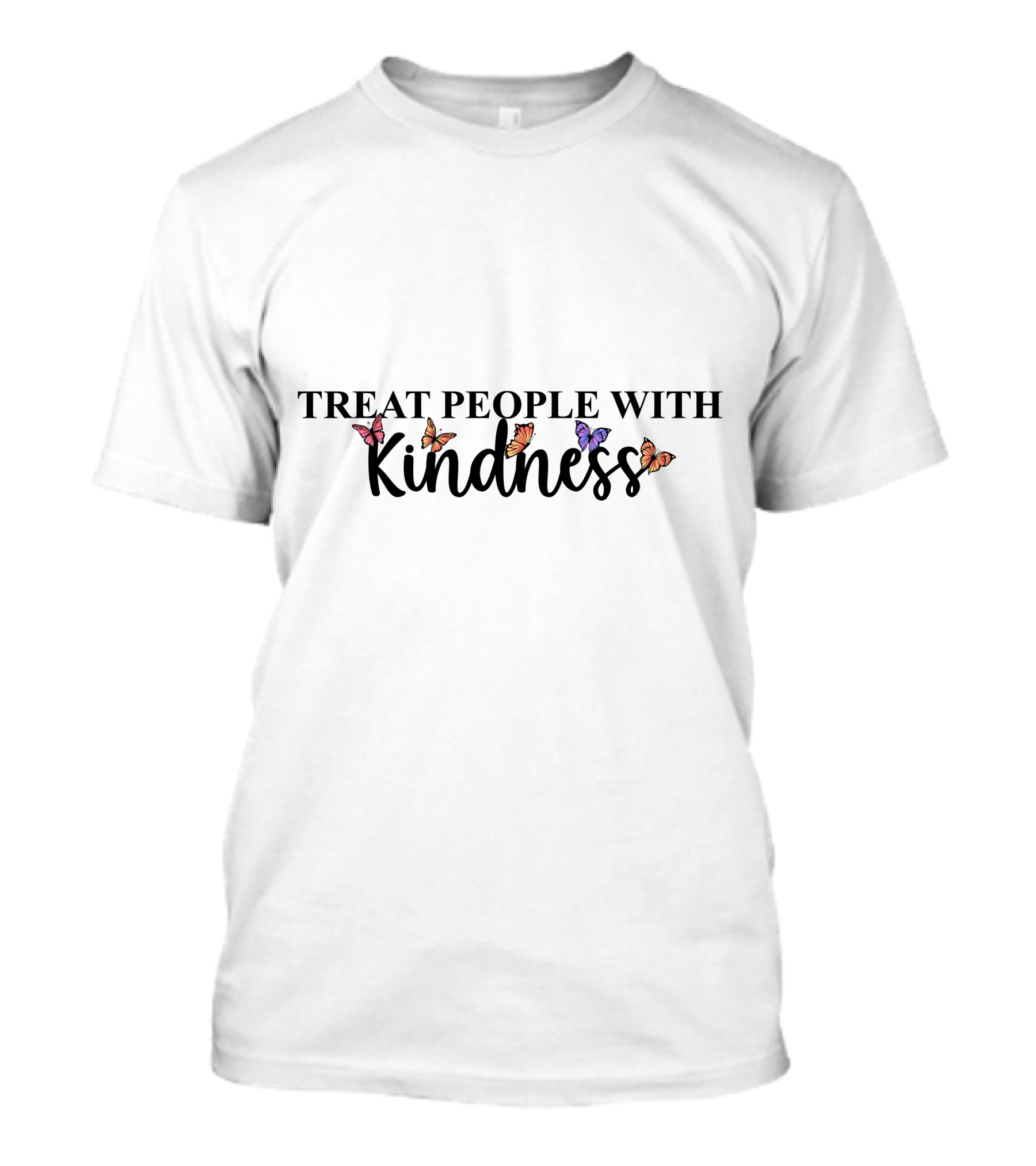 Treat People With Kindness Colorful Butterflies T-Shirt