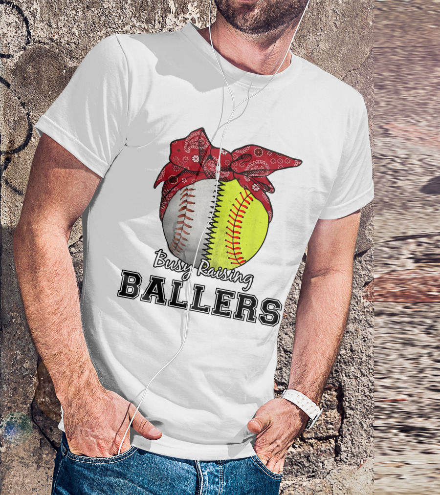 Busy Raising Baseball And Softball Ballers Bandana T-Shirt