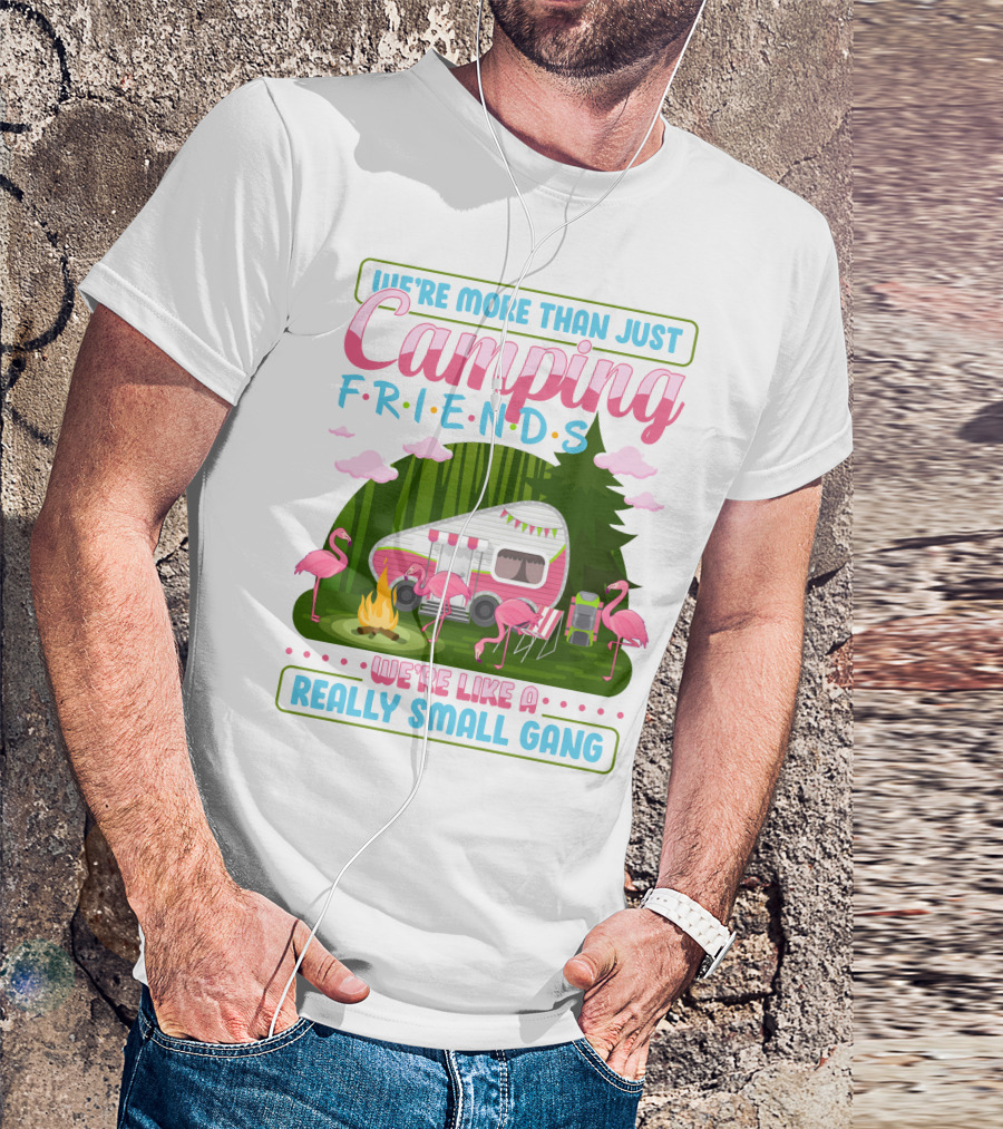 We're More Than Just Camping Friends Flamingo Gang T-Shirt