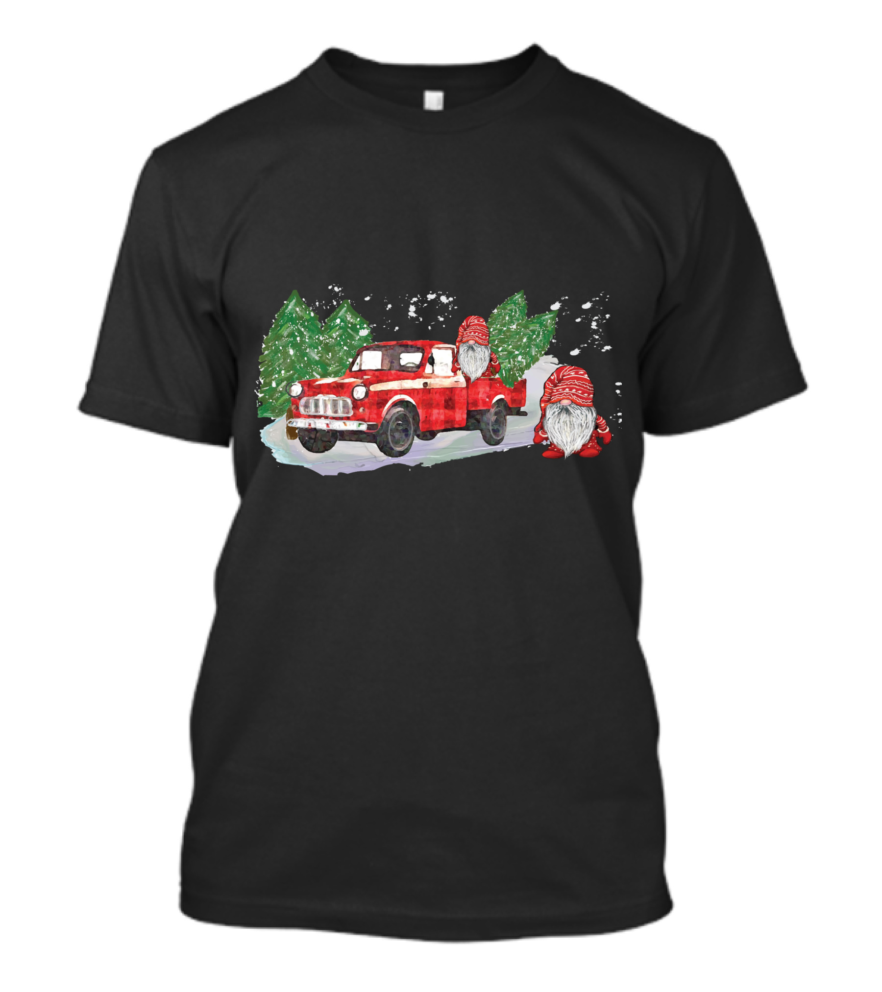 Christmas Tree Farm Red Pickup With Gnomes T-Shirt