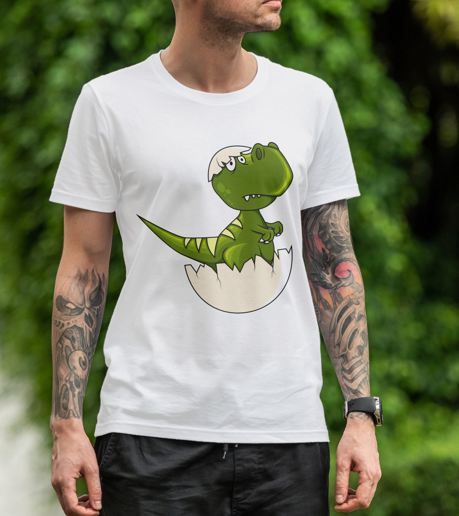 Baby Dragon Hatching From Egg With Playful Expression T-Shirt