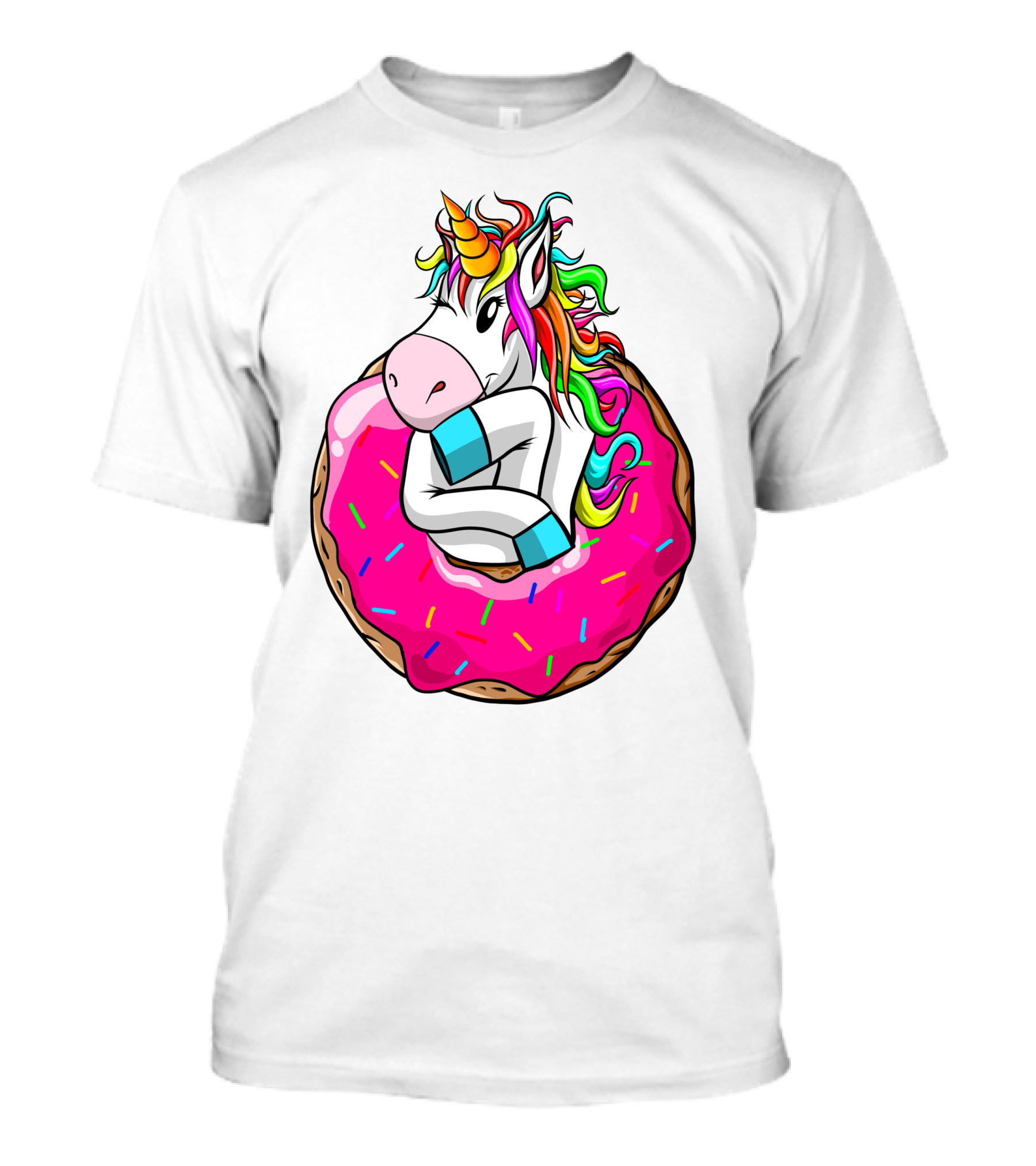 Baby Unicorn Inside Pink Sprinkled Donut T-Shirt