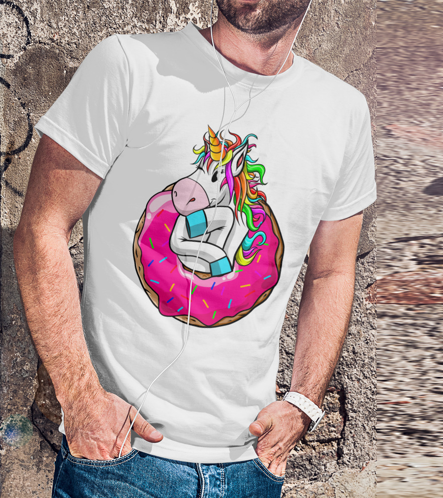 Baby Unicorn Inside Pink Sprinkled Donut T-Shirt