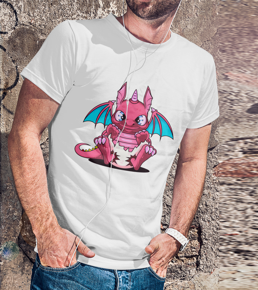 Pink Dragon Cute Cerulean Winged Hatchling T-Shirt