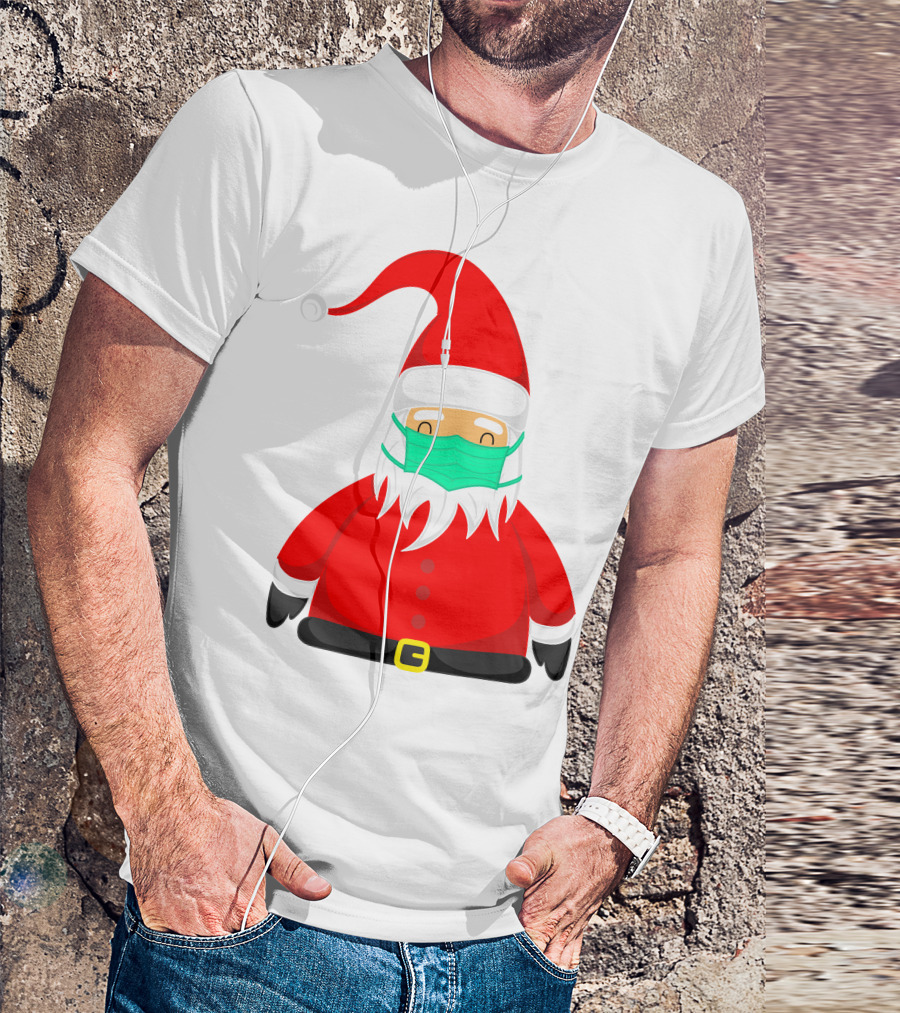 Santa Claus Wearing Green Face Mask T-Shirt